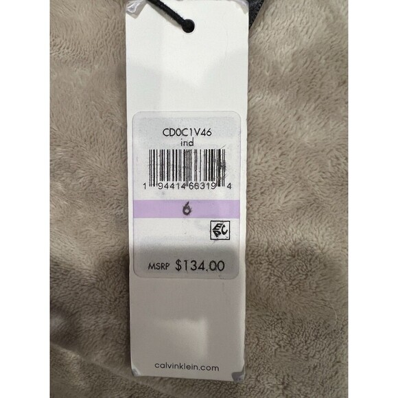 NWT Calvin Klein Belt Sleeveless Blue V-Neck Midi Dress with Side Buttons Size 6 - Picture 7 of 9